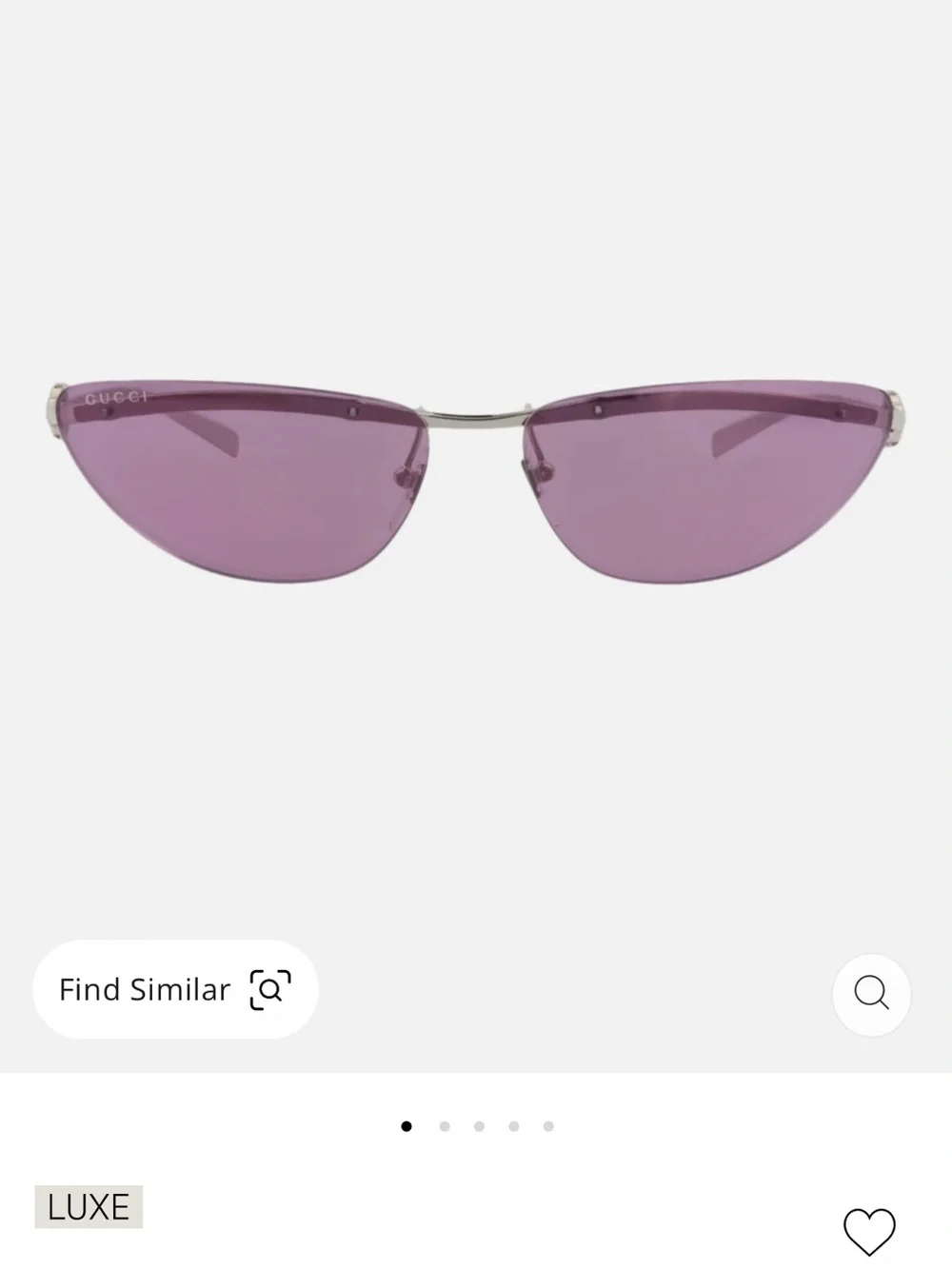Gucci Purple Slim Cat-Eye Sunglasses